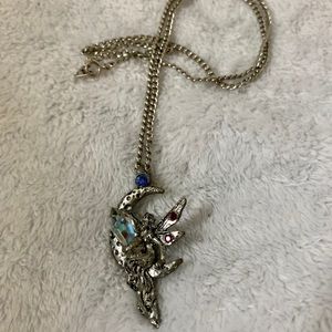 Moon and Fairy crystal necklace